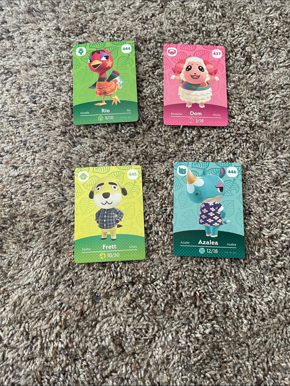 Lot of 4 Series 5 Animal Crossing Amiibo Cards